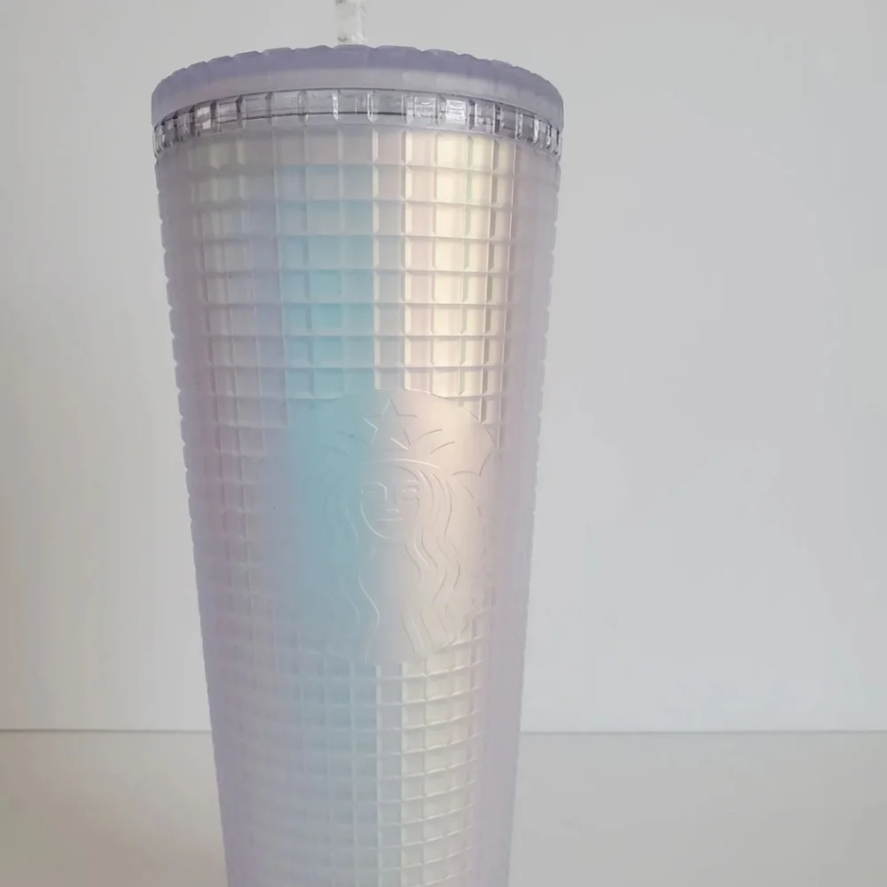 Starbucks 2022 Unicorn Iridescent Grid 24oz Cold Cup Tumbler NWT - Picture 2 of 5